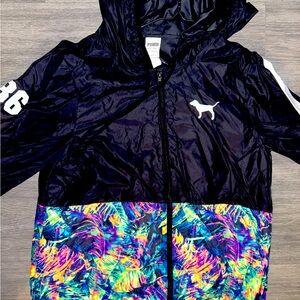Victoria secret PINK WINDBREAKER 
black/ multicolor 

SIZE: XS/ S